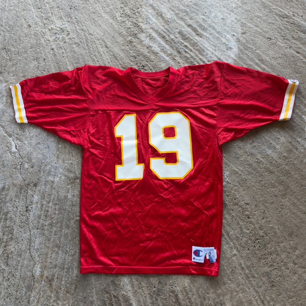 Vtg 90s Champion Kansas City Chiefs Joe Montana Football Jersey Shirt 44 L NFL